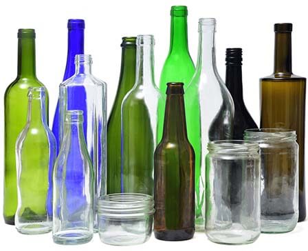 How does a glass bottle with some recycled content help the